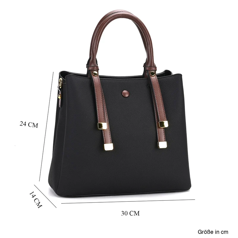 Echtes Leder - Vielseitige Tasche mit abnehmbarem Schulterriemen, 30x14x24 cm, Rosa