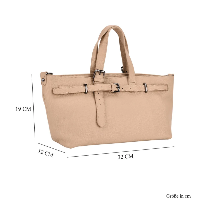 Echtleder-Crossbody-Bag im Trapez-Design, 32x12x19 cm, Pink