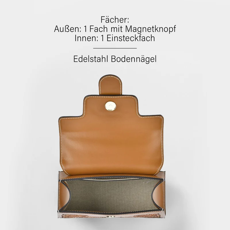 GRAND PELLE Elite Kollektion - Exklusive Handgravierte Leder-Satchelhandtasche mit Floralem Meisterwerk, Größe 23 x 16,5 x 9,5 cm, rot