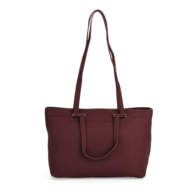 Leder-Shopper mit Doppelhenkel, 30x12x23 cm, Marineblau