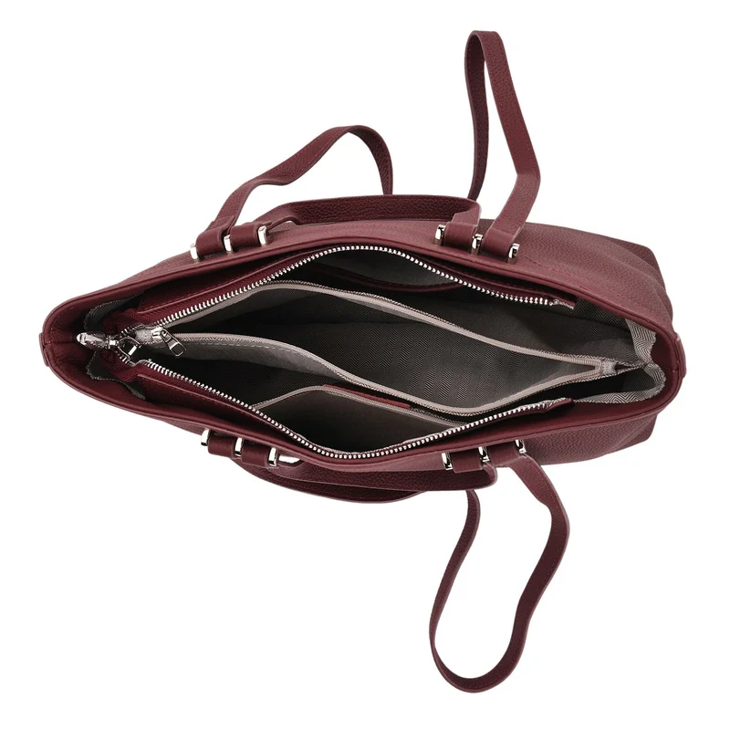 Leder-Shopper mit Doppelhenkel, 30x12x23 cm, Marineblau