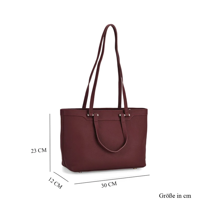 Leder-Shopper mit Doppelhenkel, 30x12x23 cm, Marineblau