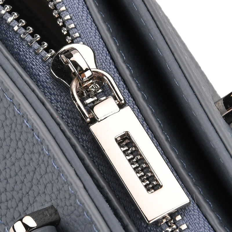 Leder-Shopper mit Doppelhenkel, 30x12x23 cm, Marineblau