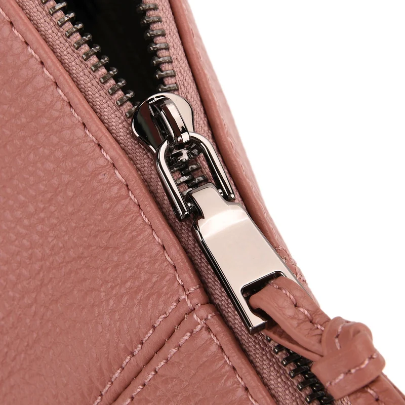 Echtleder-Hobo-Bag mit abnehmbarem Schulterriemen, 41x10x35 cm, Altrosa