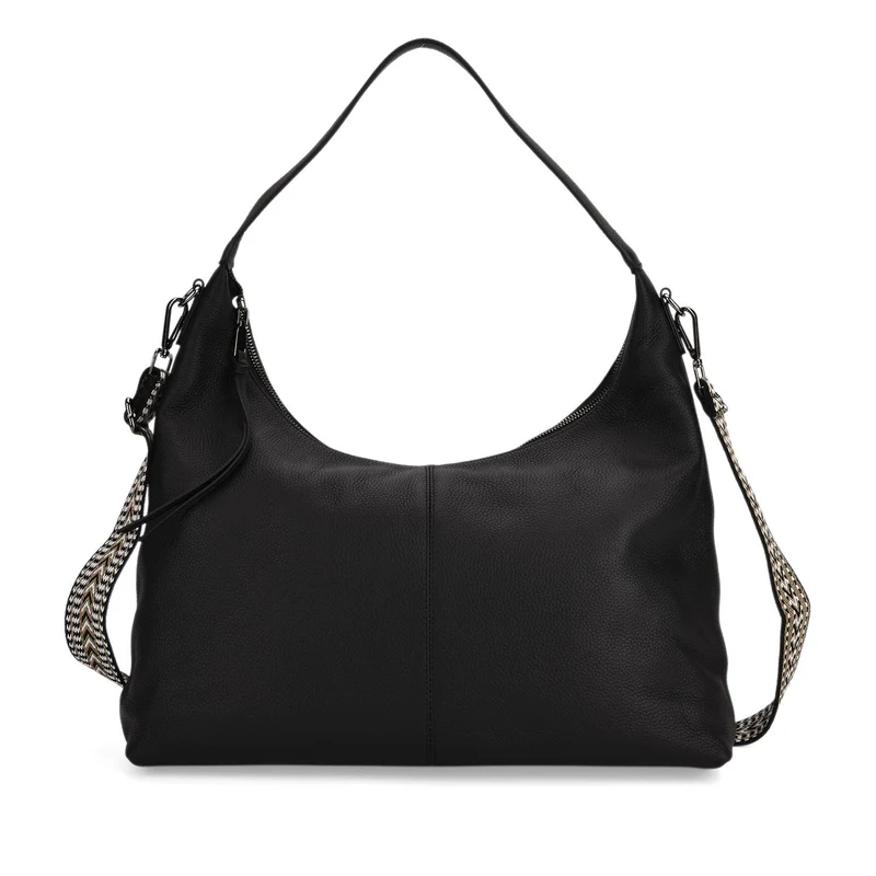 Echtleder-Hobo-Bag mit abnehmbarem Schulterriemen, 41x10x35 cm, Altrosa