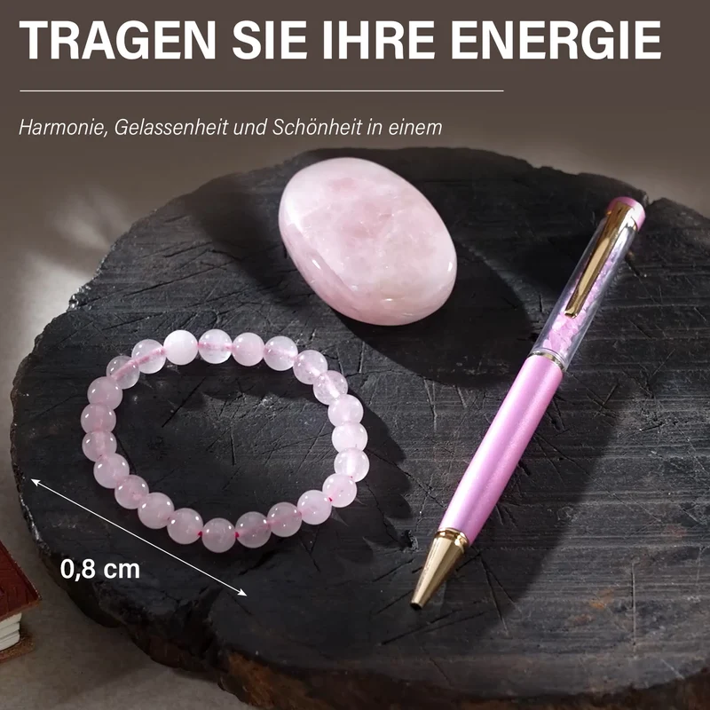 3er Exklusives Set - Sodalith - Eleganter Handstein, stilvolles Armband, und luxuriöser Kugelschreiber mit Kristallkugel