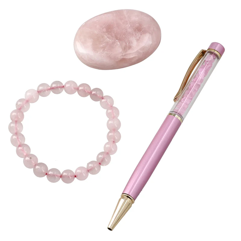 3er Exklusives Set - Sodalith - Eleganter Handstein, stilvolles Armband, und luxuriöser Kugelschreiber mit Kristallkugel