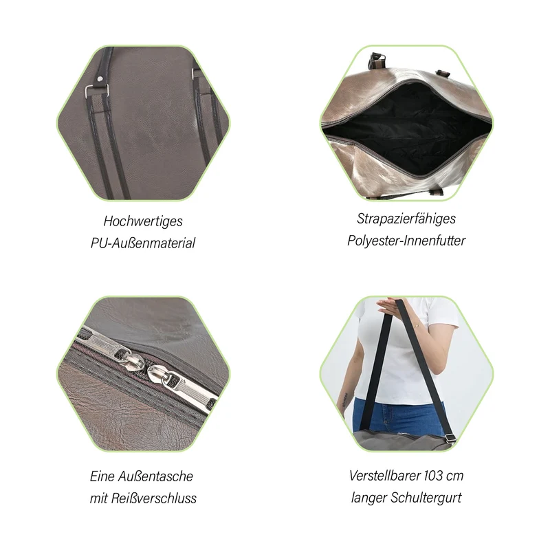 Stylische XL-Reisetasche - Vielseitige Tasche, Maße 50x26x28cm, Schwarz