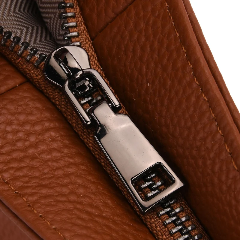 100% Echtleder-Crossbody-Tasche mit 3 Tragevarianten, 32x12x25 cm, Cognac