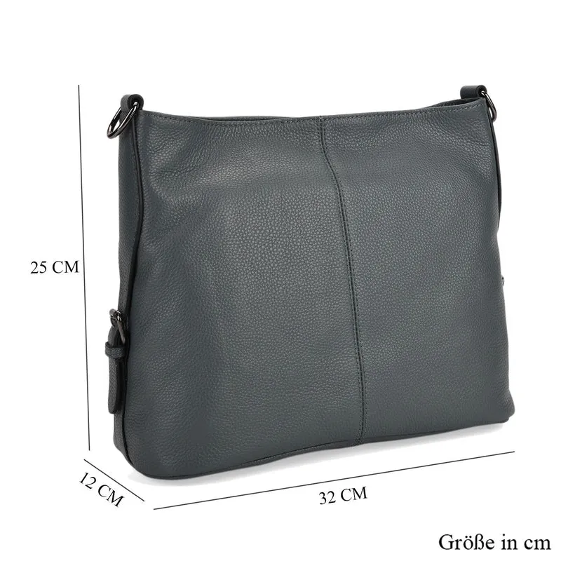 100% Echtleder-Crossbody-Tasche mit 3 Tragevarianten, 32x12x25 cm, Cognac