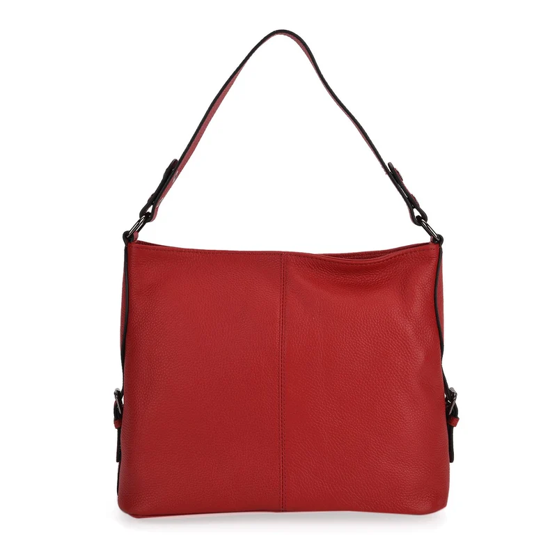 100% Echtleder-Crossbody-Tasche mit 3 Tragevarianten, 32x12x25 cm, Cognac