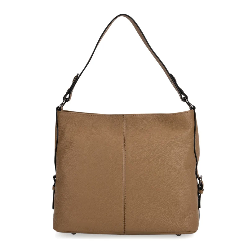 100% Echtleder-Crossbody-Tasche mit 3 Tragevarianten, 32x12x25 cm, Cognac
