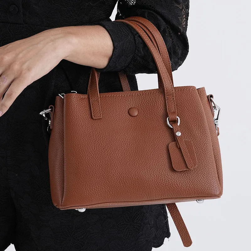 Crossbody-Tasche aus 100% echtem Leder mit Henkel und Schulterriemen, 24x11.5x18 cm, Navy
