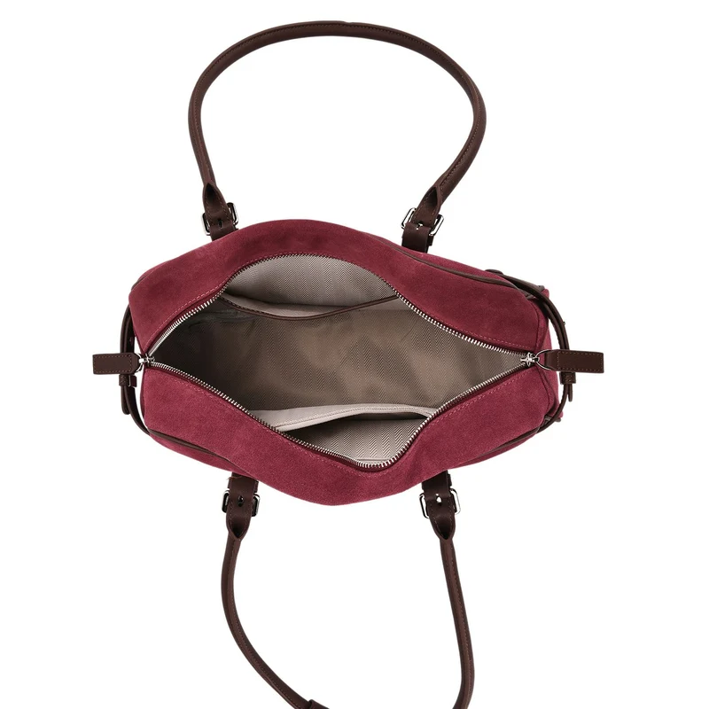 Handtasche aus Echtleder, 34 x 12 x 19 cm, Dunkelkaffee