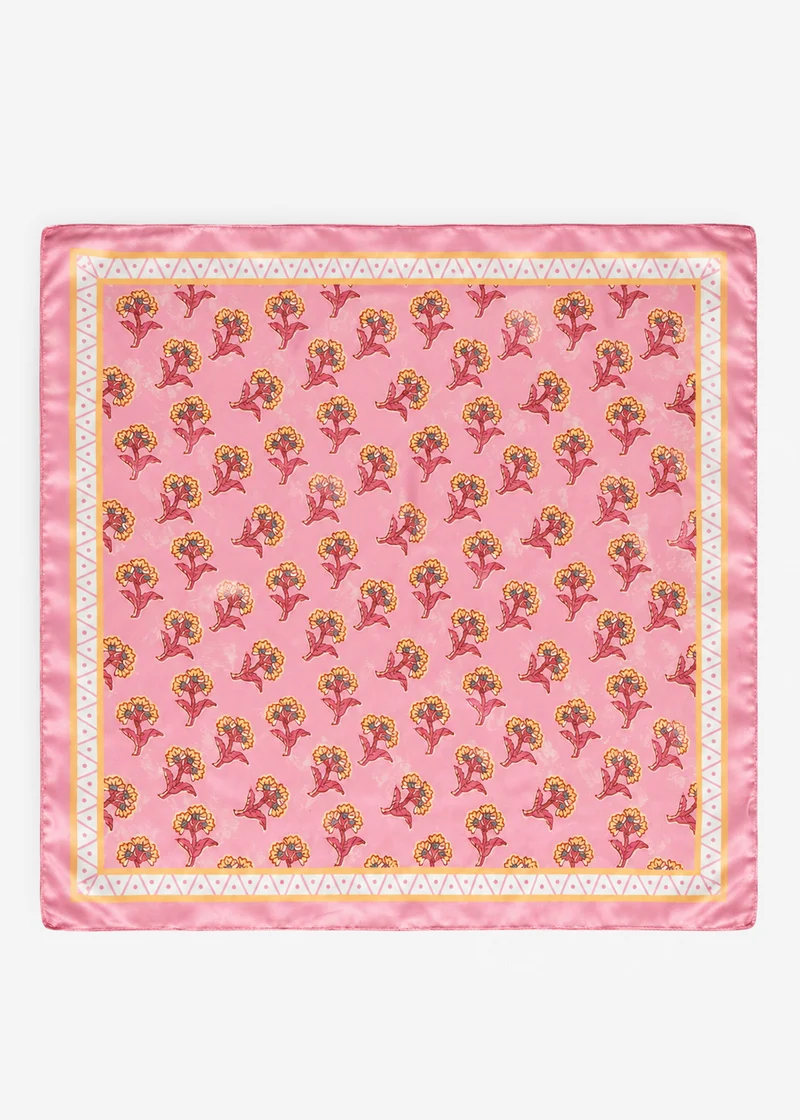Halstuch mit Blümchen-Print - rosa