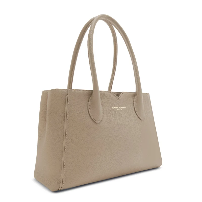 Isabel Bernard Honoré Cloe Midi Taupe Kalbsleder Handtaschen IB25082-078