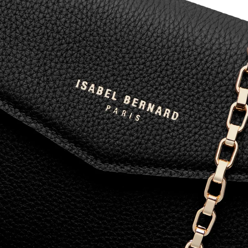 Isabel Bernard Honoré Lina Schwarze Clutch Mit Abnehmbarer Schulterkette IB21135-001