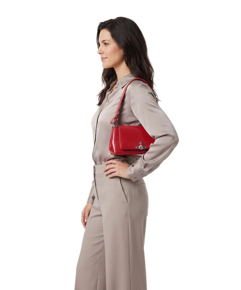 Vivienne Westwood Hazel Naplak Medium Schultertasche red