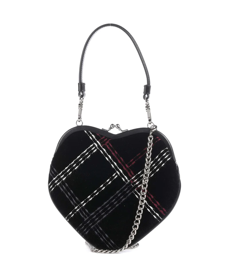 Vivienne Westwood Belle Heart Frame Velvet Check Handtasche black/multicolor