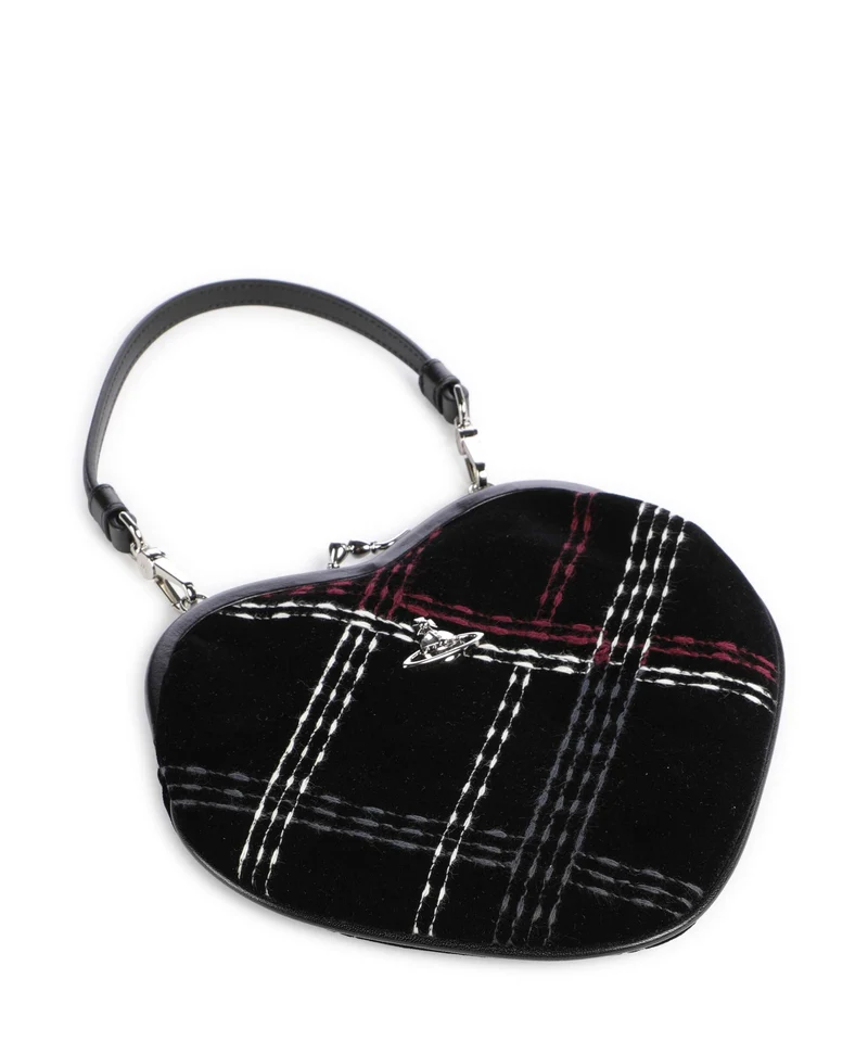 Vivienne Westwood Belle Heart Frame Velvet Check Handtasche black/multicolor
