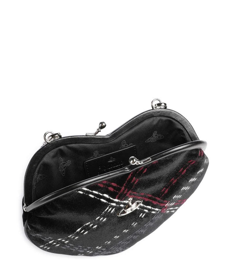 Vivienne Westwood Belle Heart Frame Velvet Check Handtasche black/multicolor