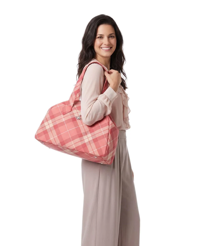 Vivienne Westwood Archive Wool Tartan Large Shopper fraser pink