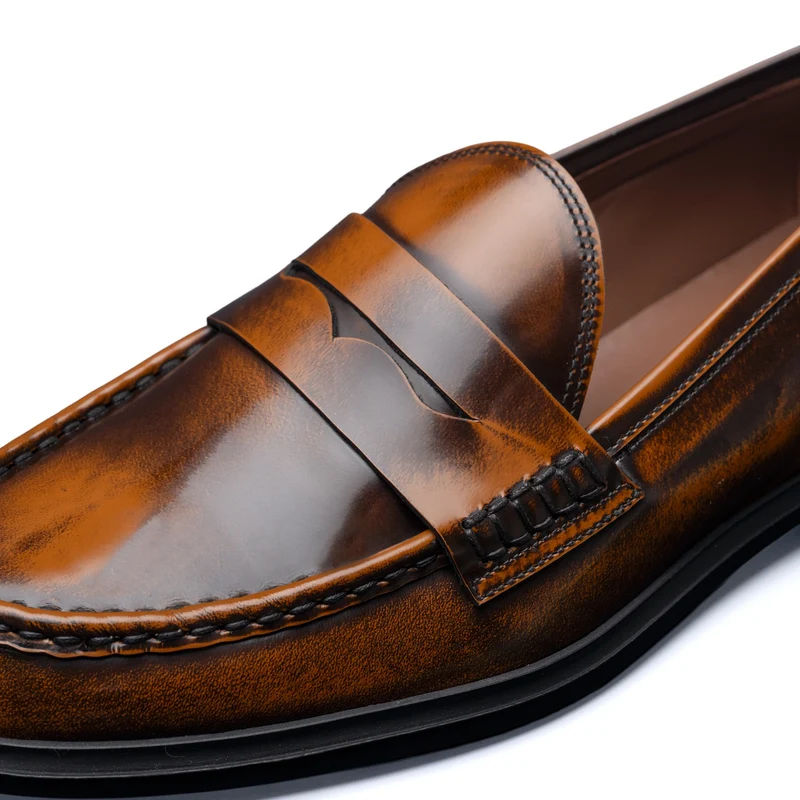 Isabel Bernard Vendôme Blandine cognacfarbene Spazzolato-Leder Loafer IB51015-636-35