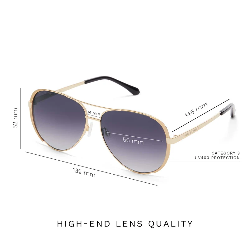 Isabel Bernard La Villette Ruby Goldfarbene Aviator Sonnenbrille IB400004-15-01