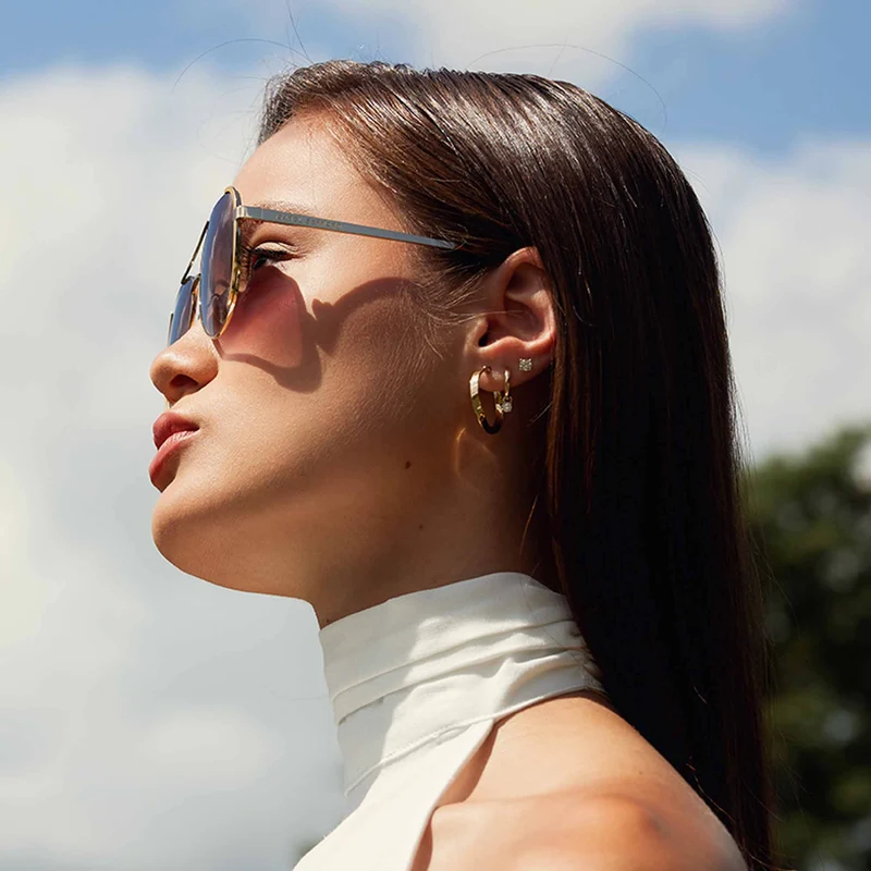 Isabel Bernard La Villette Ruby Goldfarbene Aviator Sonnenbrille IB400004-15-14