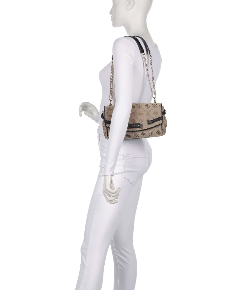 Guess Dorothy Schultertasche latte logo/black