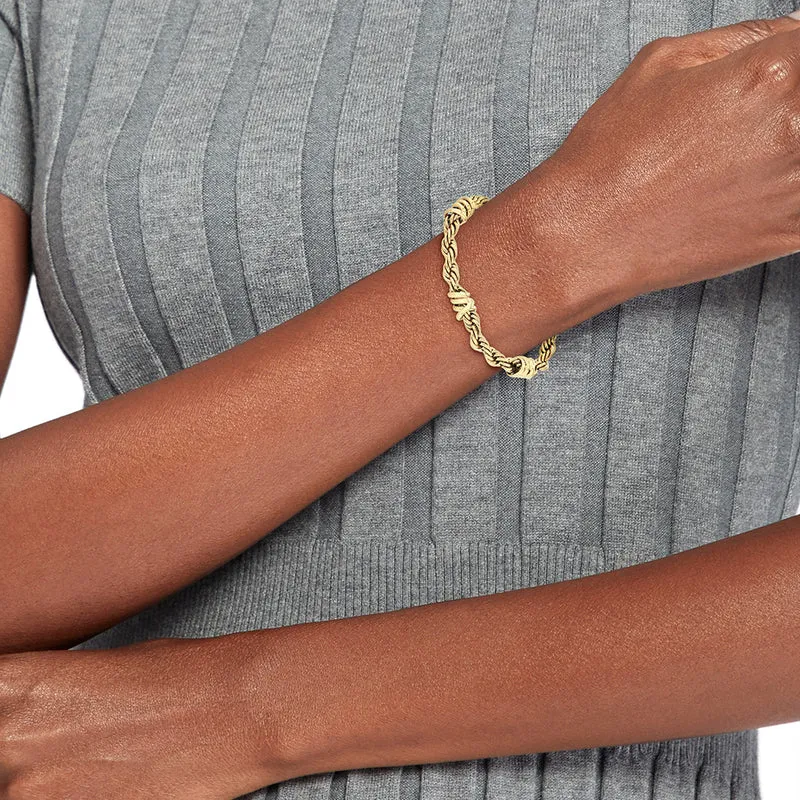 Tommy Hilfiger Edelstahl Goldfarbenes Damen Gliederarmband TJ2781026
