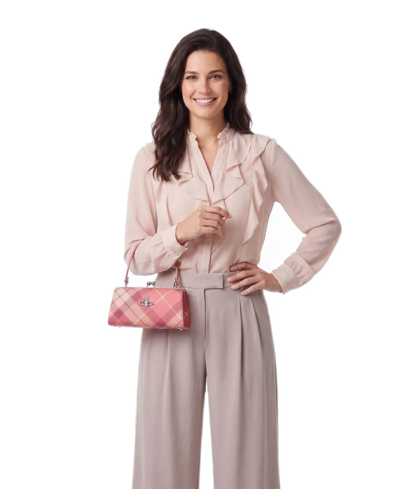 Vivienne Westwood Doll Frame Buccia D'Arancia XL Handtasche fraser pink