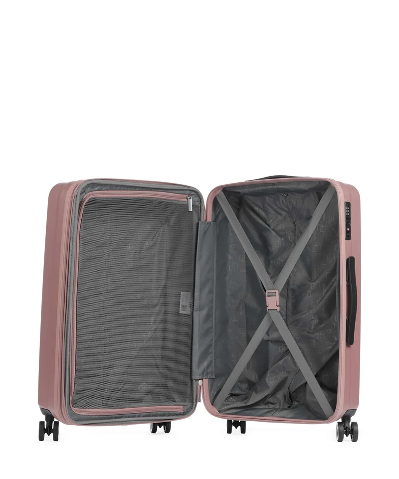 American Tourister Aerojoy 4-Rollen Trolley Set metallic rose