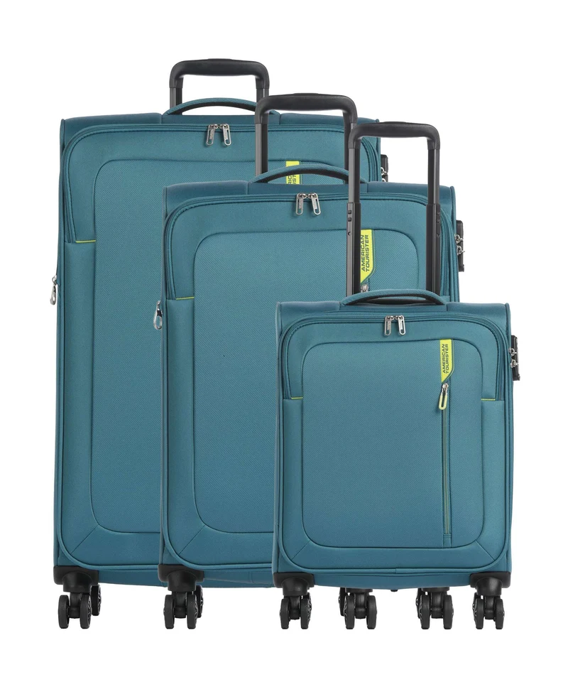 American Tourister Nitestream 4-Rollen Trolley Set teal/lime