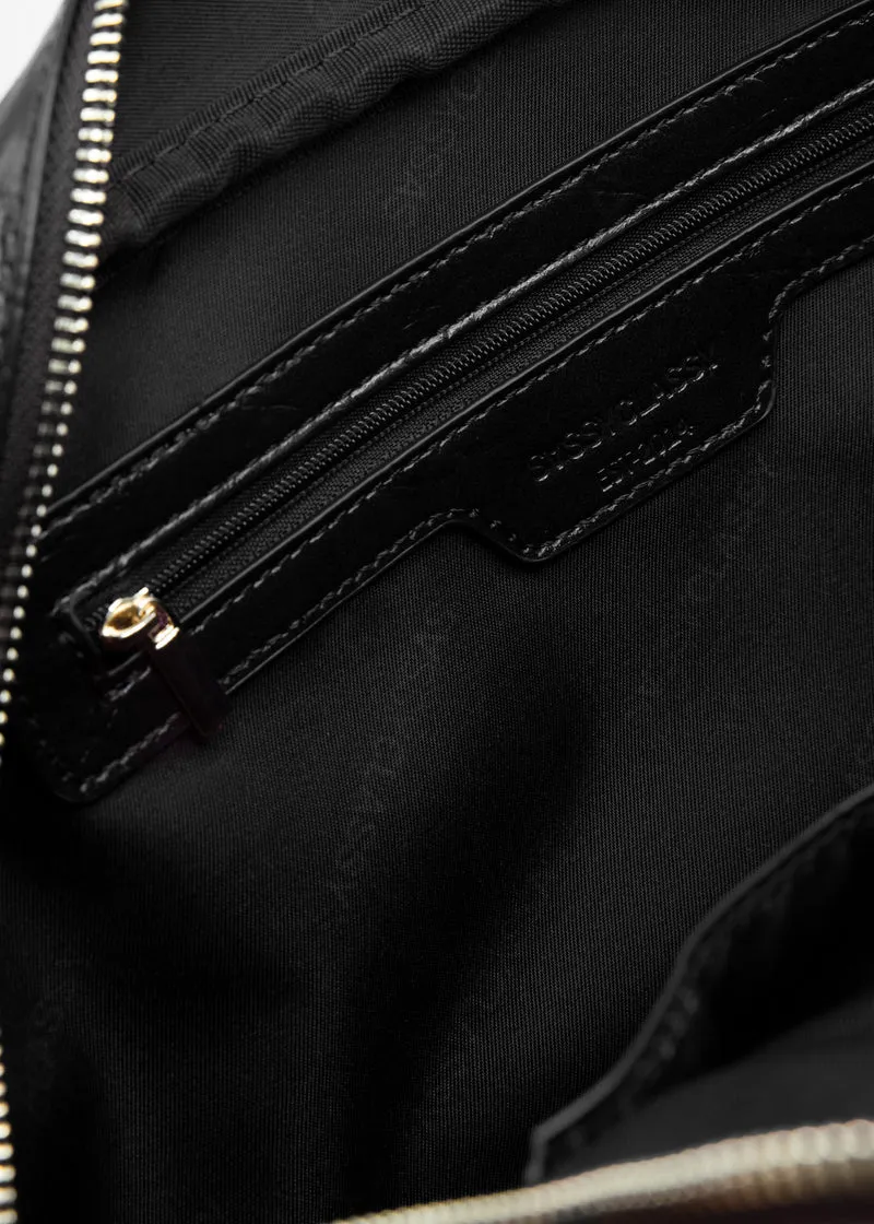 Bowlingtasche aus Kunstleder - schwarz