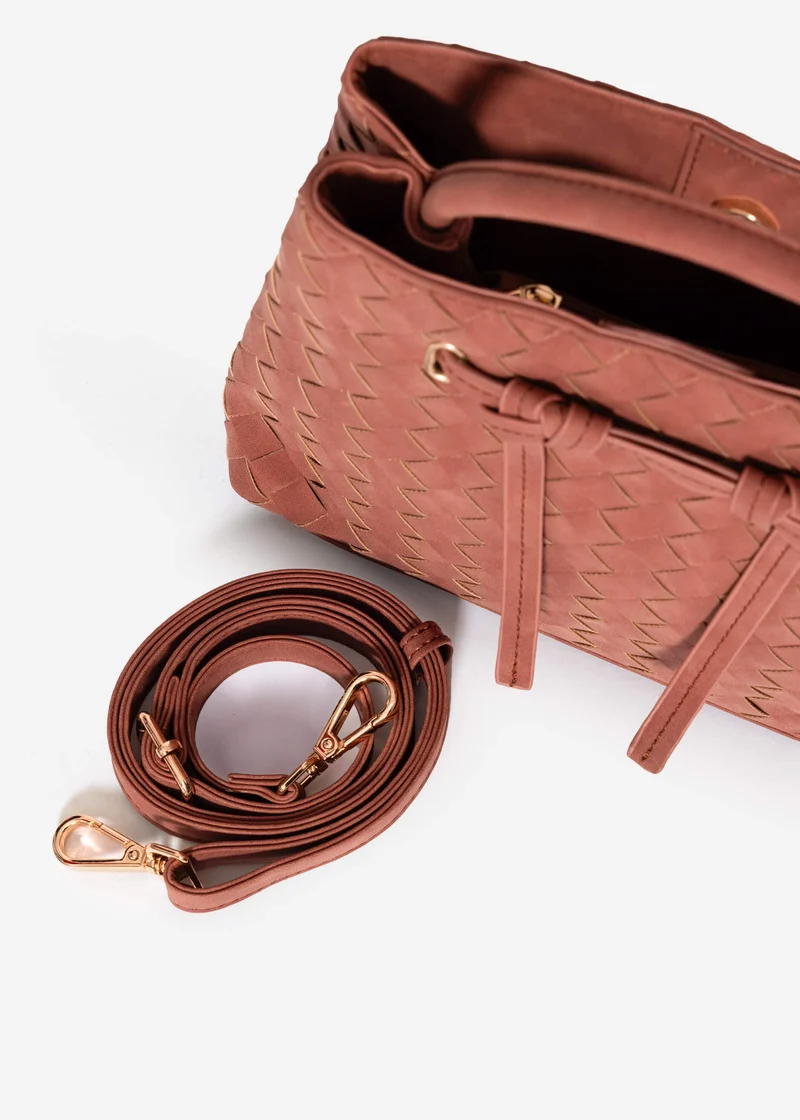 Gewebte Handtasche - mauve