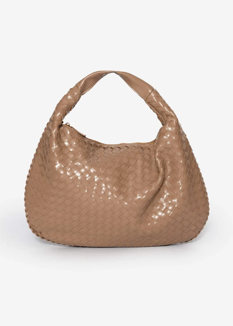 Gewebte Umhängetasche - taupe
