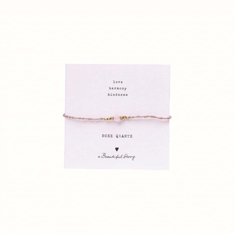 Armband Gold Iris Card Rosenquarz