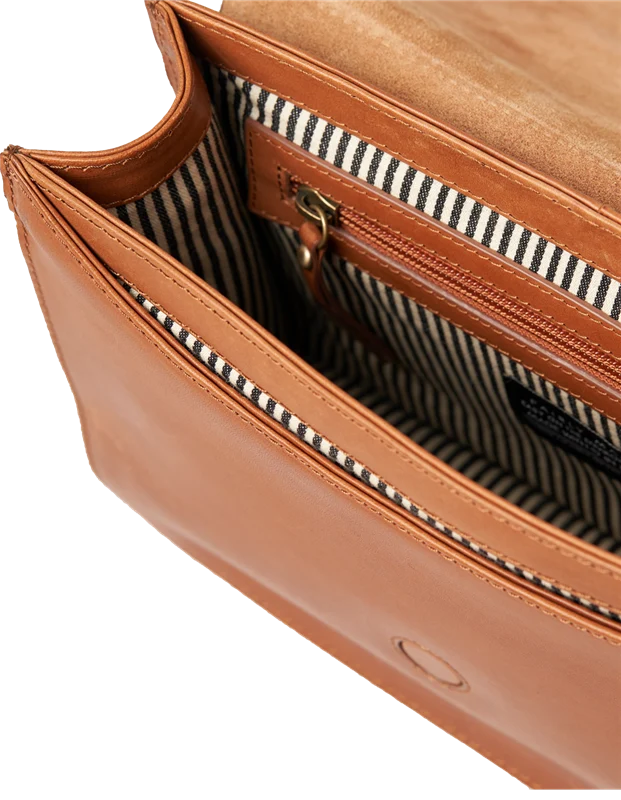 Handtasche vegan Audrey Mini Apfelleder Cognac