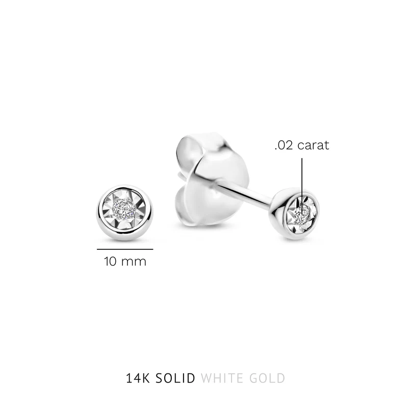 Isabel Bernard De La Paix Inaya 14 Karat | Weißgold Ohrstecker | Diamant 0.02 Karat | IBD360023