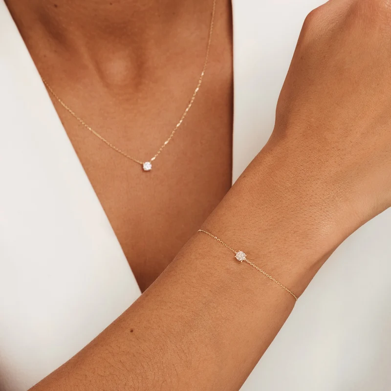 Isabel Bernard Cadeau d'Isabel 14 Karat | Gold Halskette und Armband Geschenksets IB90029