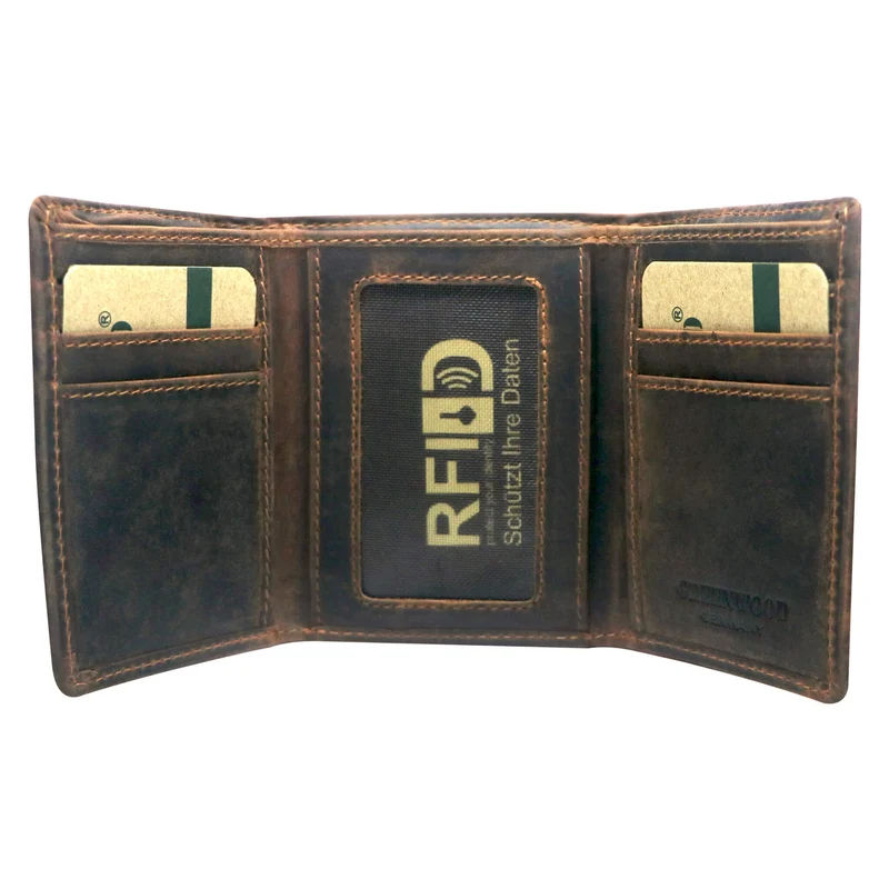 Knut Trifold Geldbörse Herren Leder RFID Schutz Portemonnaie