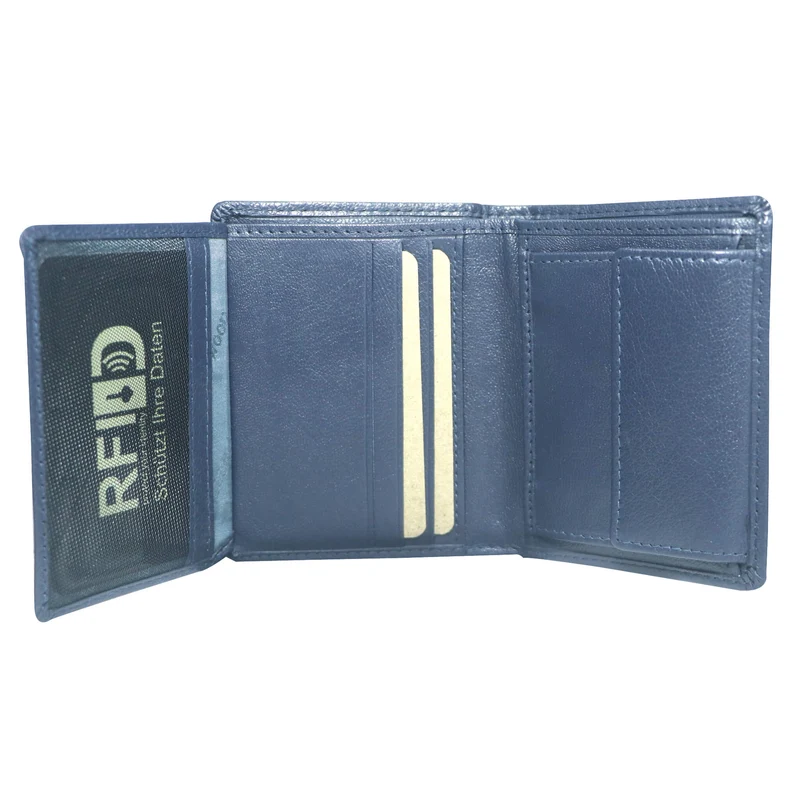 Kiru Portemonnaie Herren Klein Leder Hochformat 8x10,5cm RFID