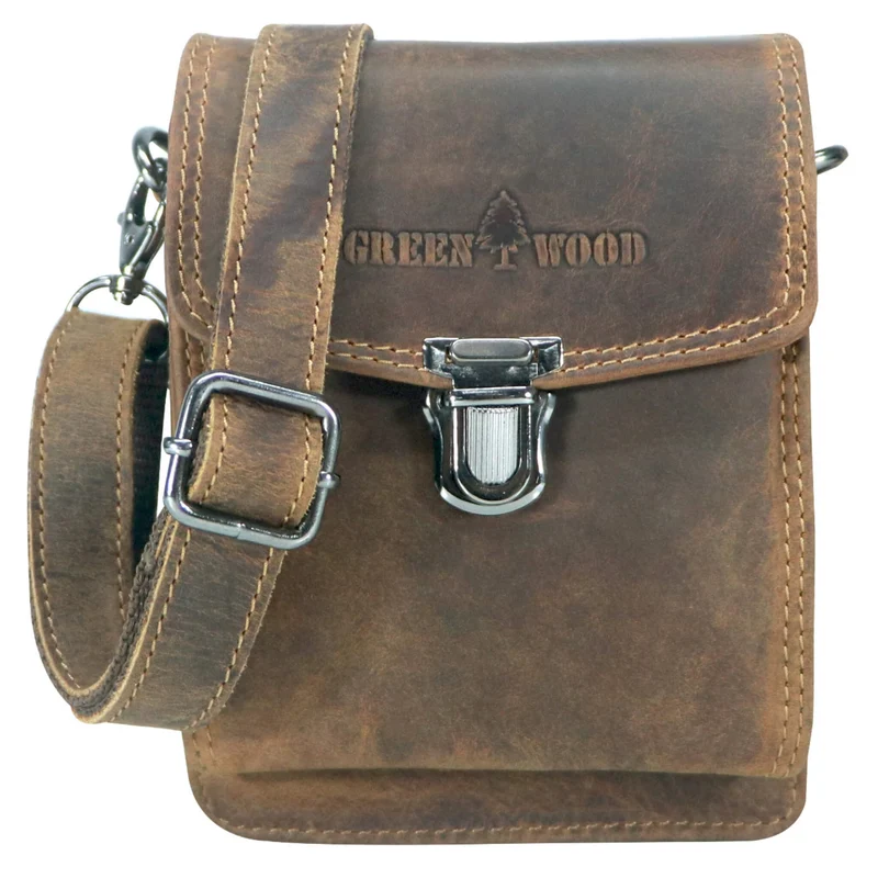 Eli Kleine Gürteltasche Leder mit Gürtelschlaufe und Schultergurt