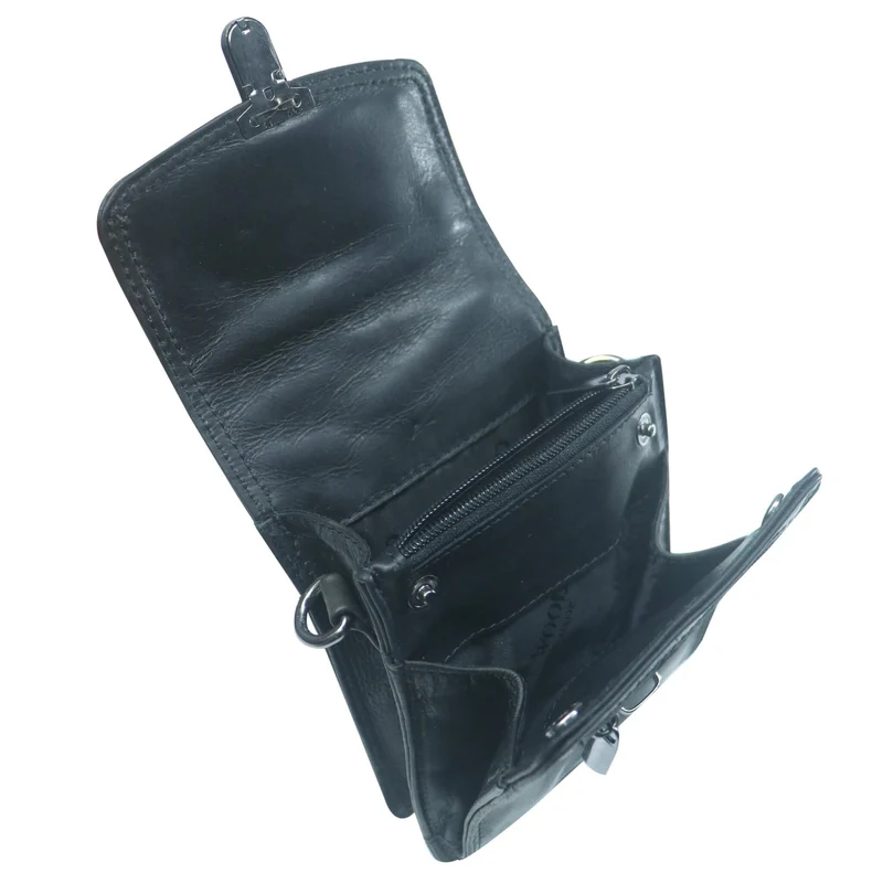 Eli Kleine Gürteltasche Leder mit Gürtelschlaufe und Schultergurt