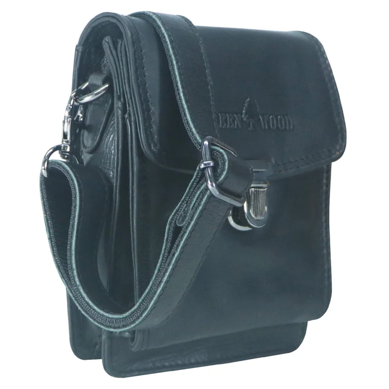 Eli Kleine Gürteltasche Leder mit Gürtelschlaufe und Schultergurt