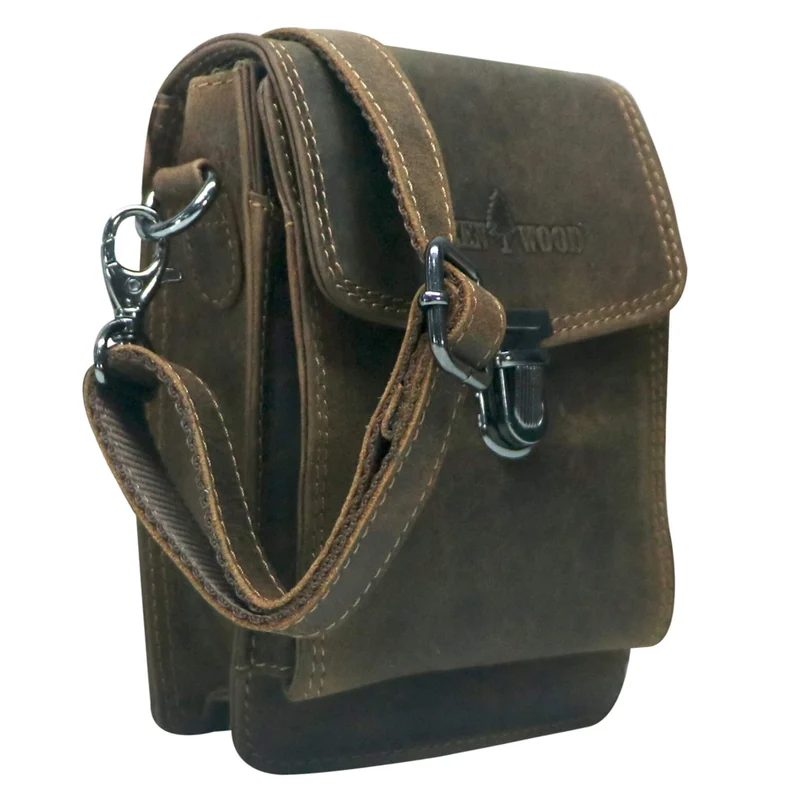 Eli Kleine Gürteltasche Leder mit Gürtelschlaufe und Schultergurt