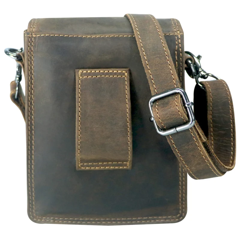 Eli Kleine Gürteltasche Leder mit Gürtelschlaufe und Schultergurt