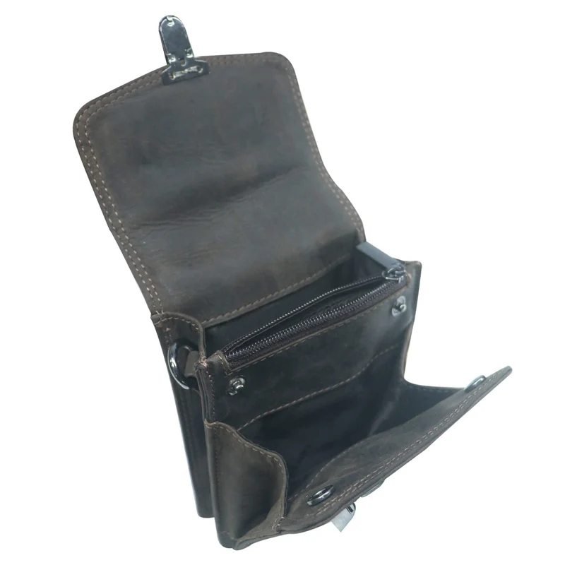 Eli Kleine Gürteltasche Leder mit Gürtelschlaufe und Schultergurt