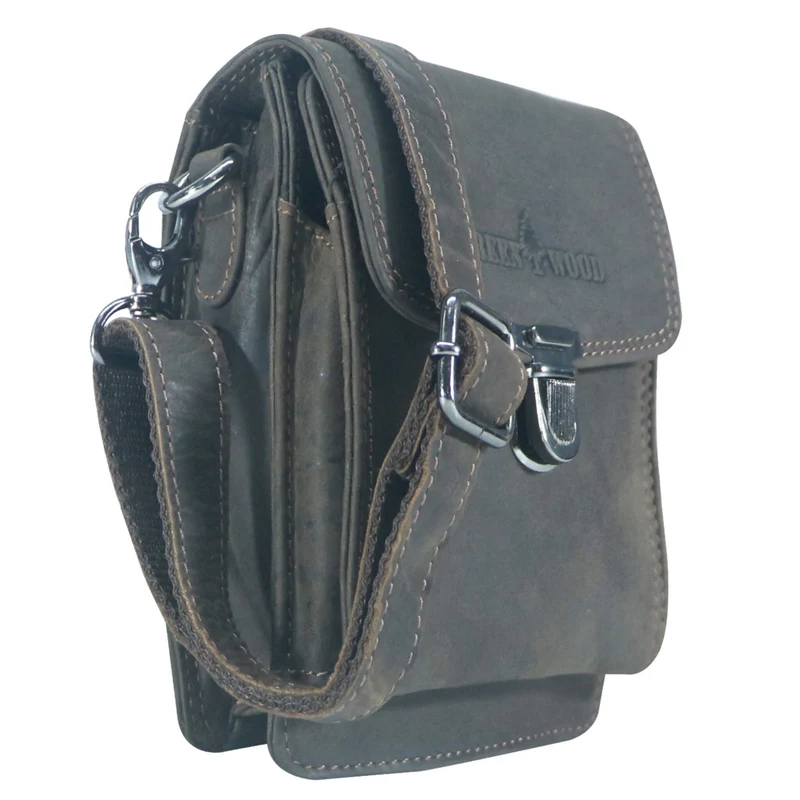 Eli Kleine Gürteltasche Leder mit Gürtelschlaufe und Schultergurt